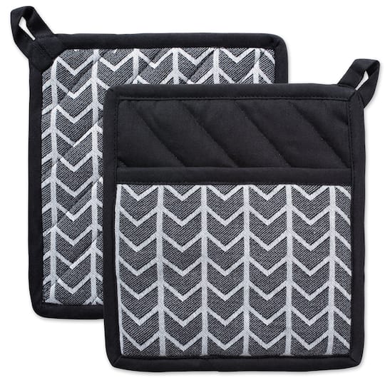 DII® Black & White Herringbone Potholder (Set of 2)